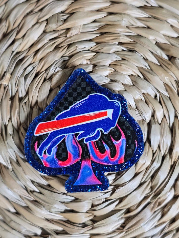 Acrylic Glitter Flatbacks - Bills Spade