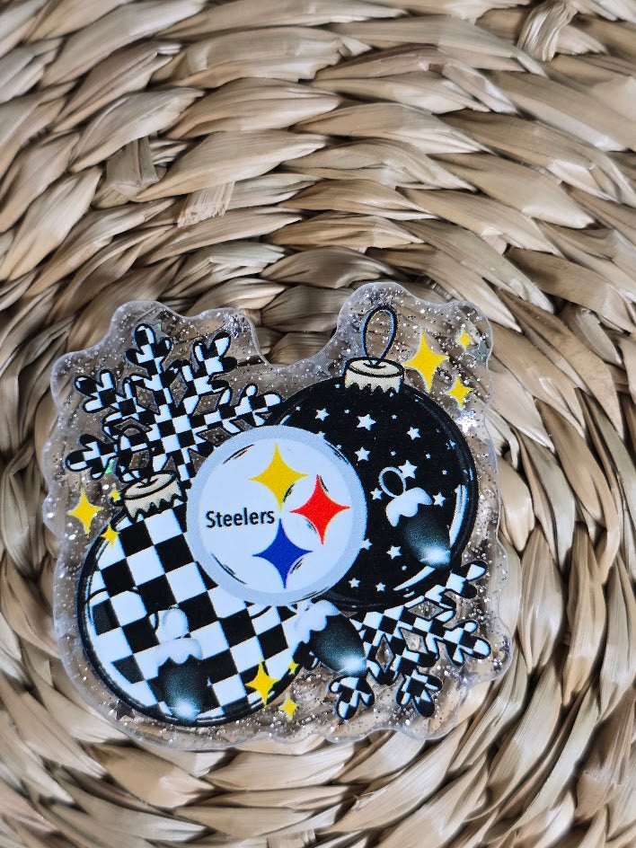 Acrylic Glitter Flatbacks - Steelers