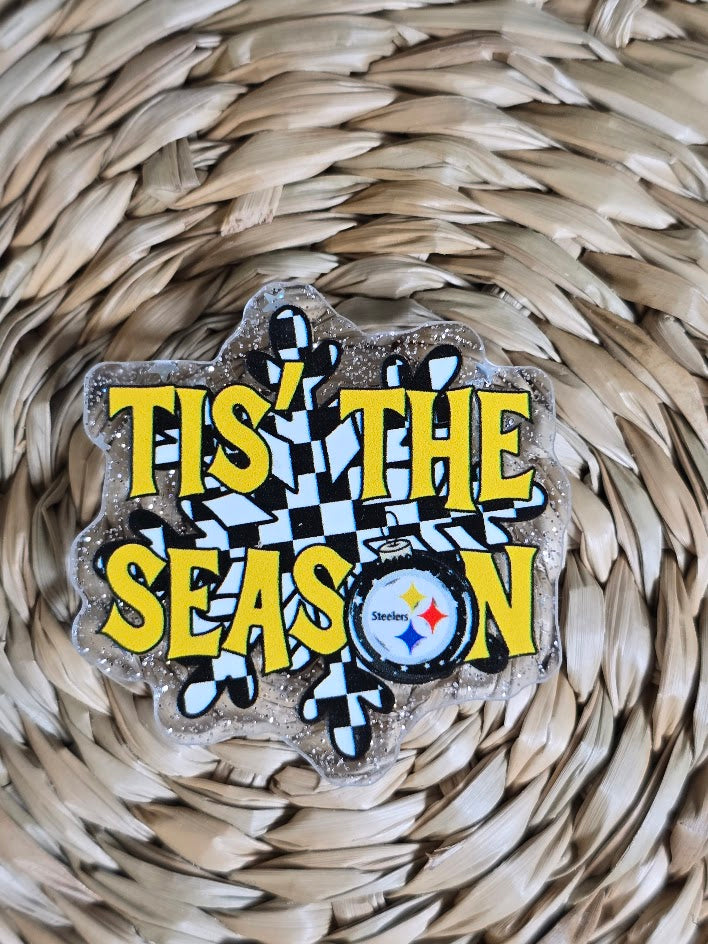 Acrylic Glitter Flatbacks - Steelers Tis The Season
