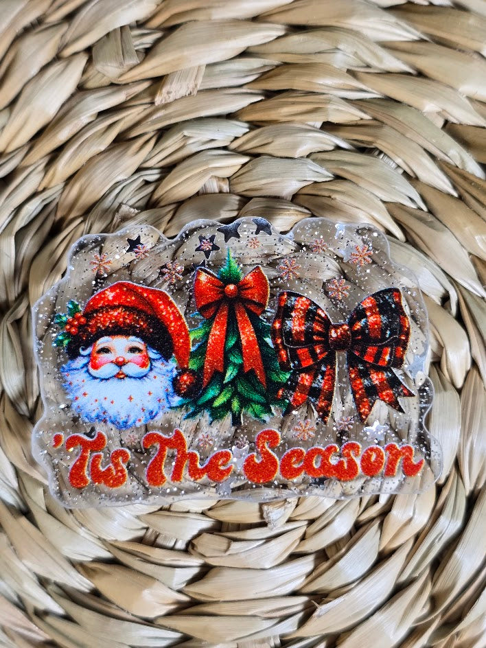 Acrylic Glitter Flatbacks - Tis The Season