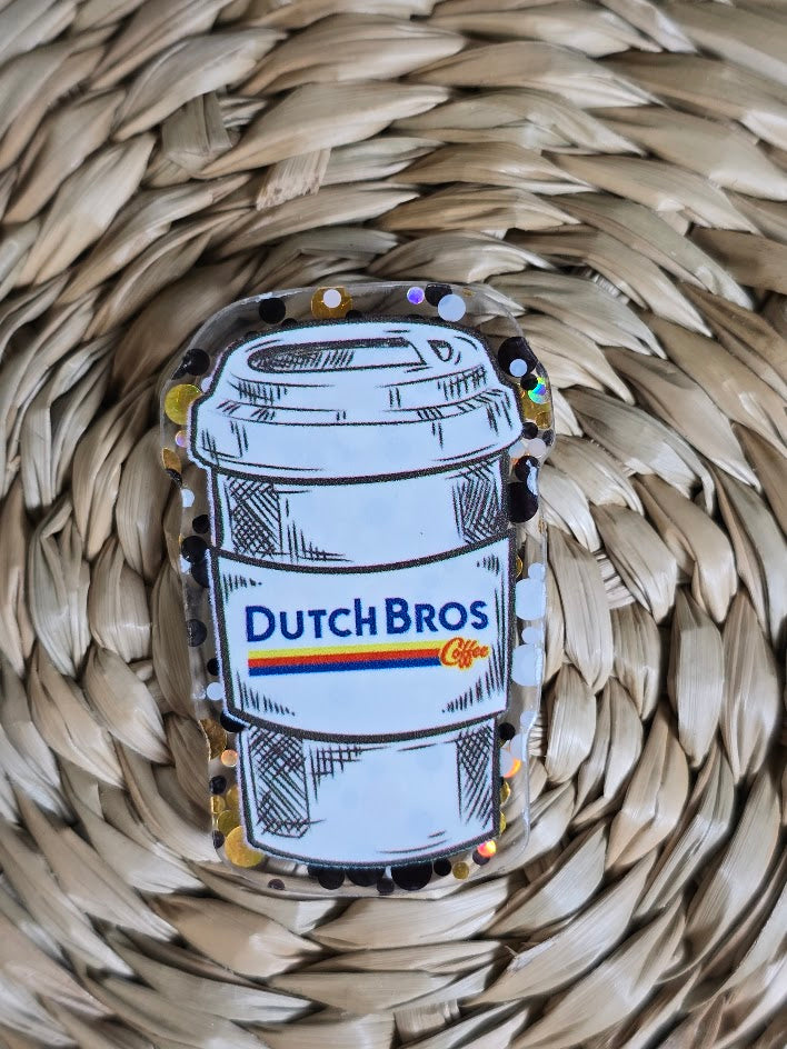 Acrylic Glitter Flatbacks - Dutch Bros Coffee