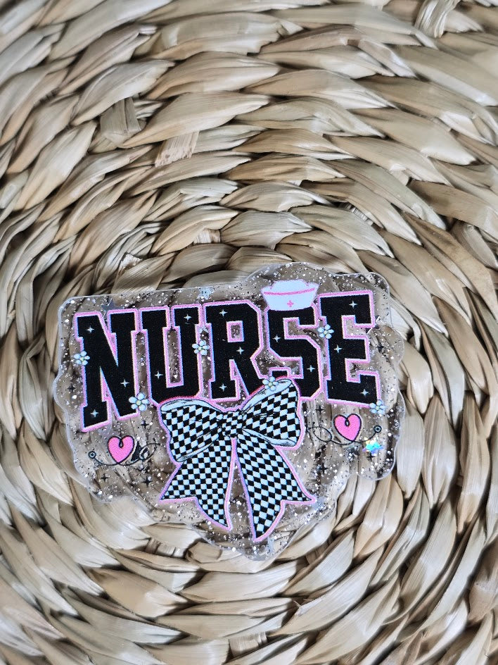 Acrylic Glitter Flatbacks - Nurse