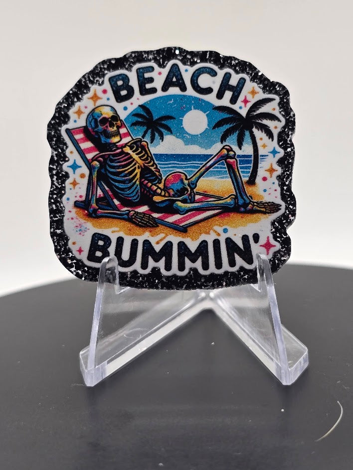 Acrylic Glitter Flatbacks- Beach Bummin