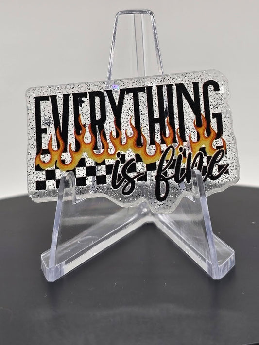 Acrylic Glitter Flatbacks- Everything is Fine
