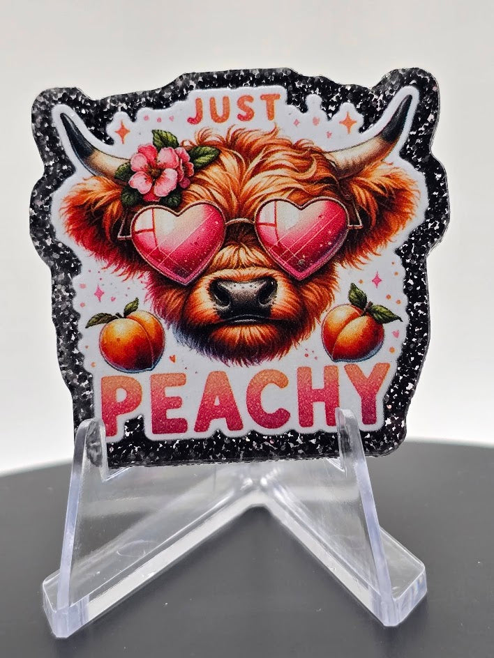 Acrylic Glitter Flatbacks-Just Peachy