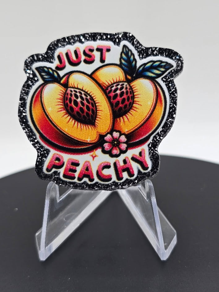 Acrylic Glitter Flatbacks-Just Peachy