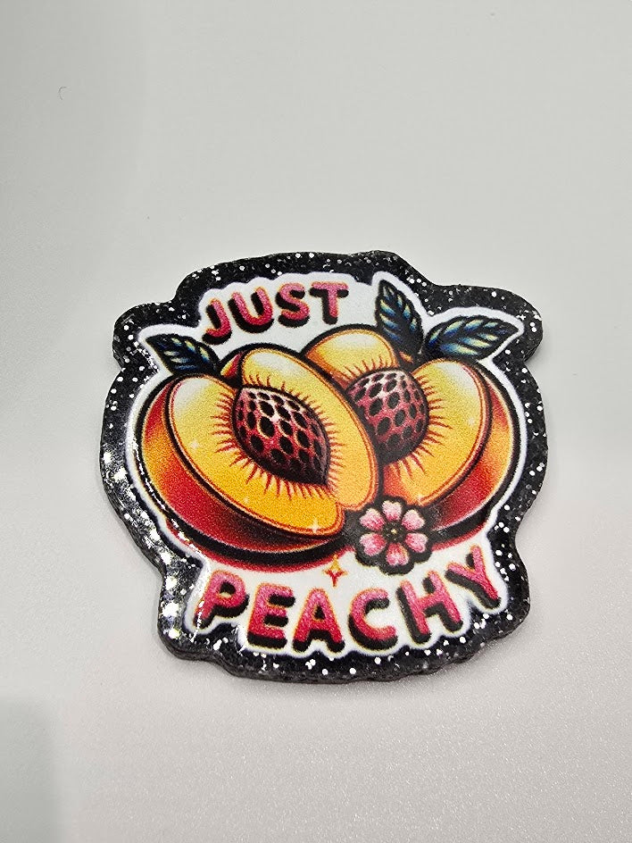 Acrylic Glitter Flatbacks-Just Peachy