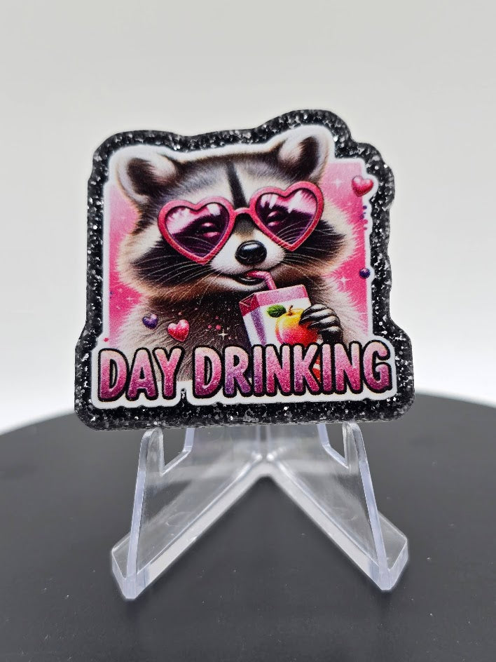 Acrylic Glitter Flatbacks-Day Drinking