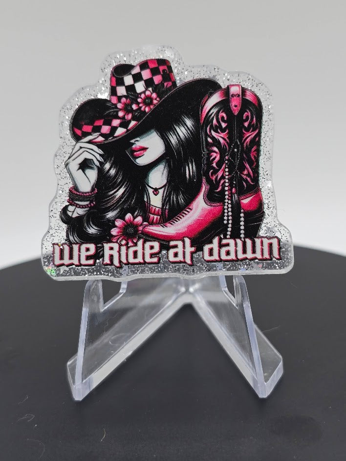 Acrylic Glitter Flatbacks- We Ride At Dawn