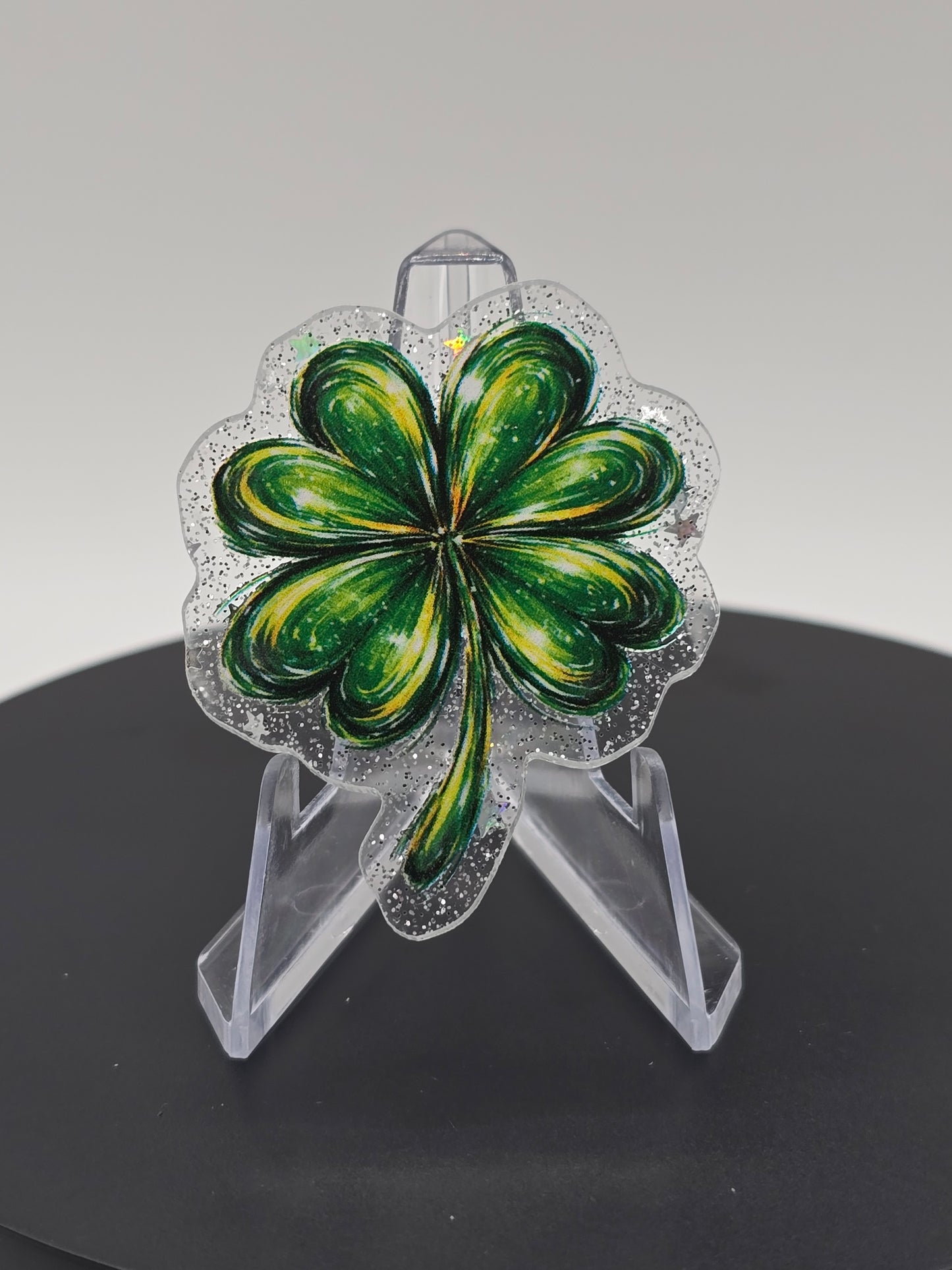 Acrylic Glitter Flatback-Shamrock