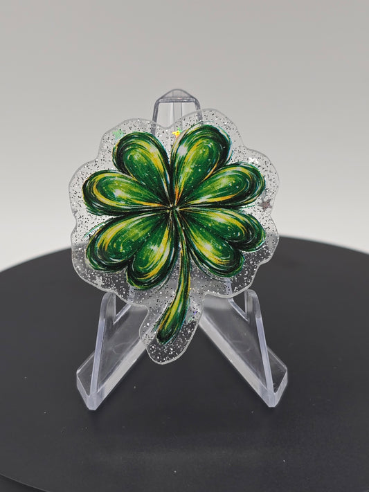 Acrylic Glitter Flatback-Shamrock