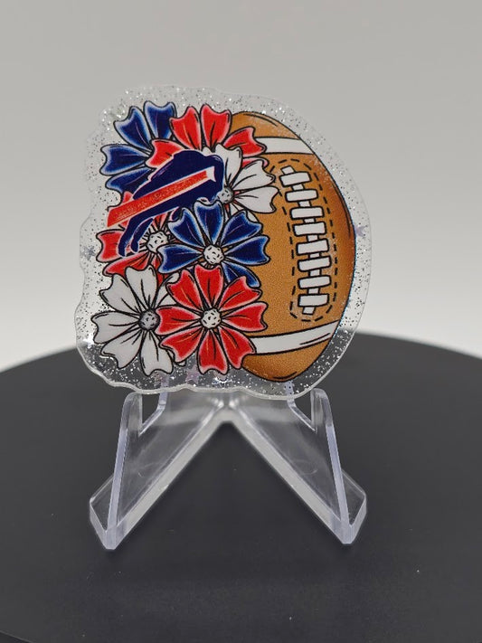 Acrylic Glitter Flatbacks - Buffalo Bills Football