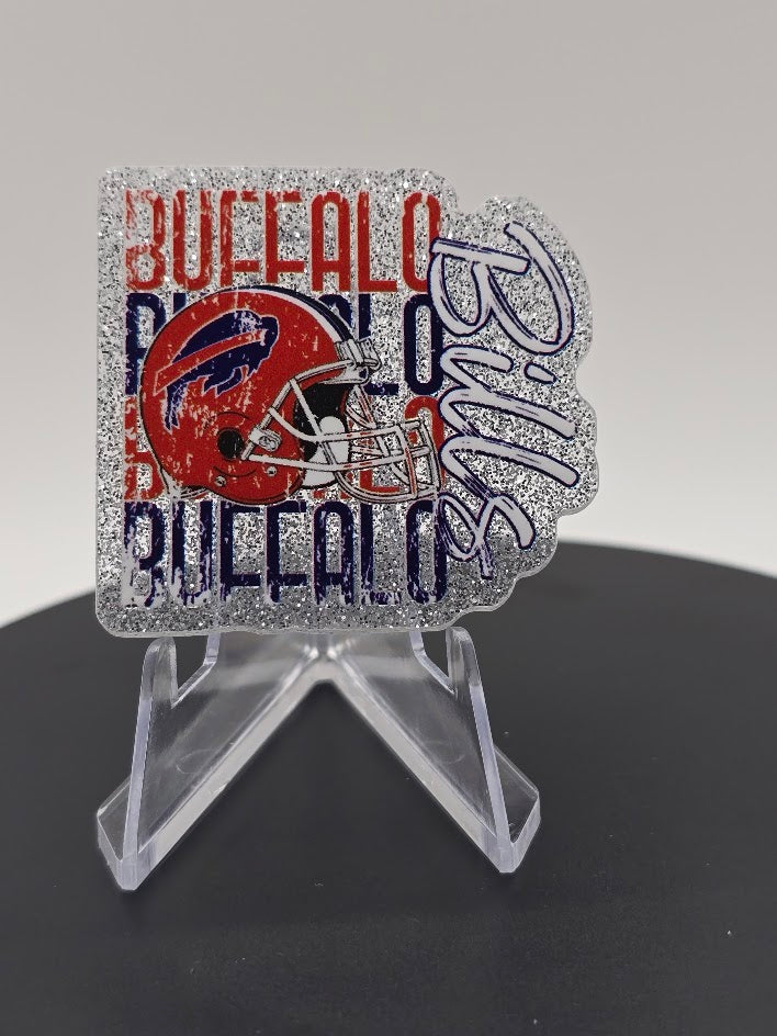 Acrylic Glitter Flatbacks - Buffalo Bills
