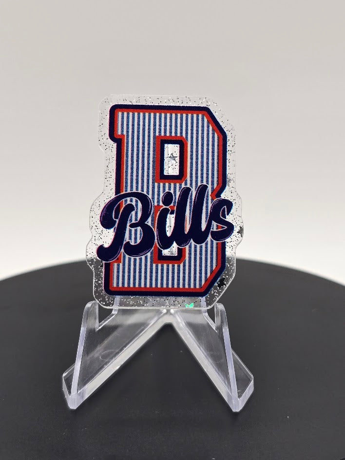 Acrylic Glitter Flatbacks - Buffalo Bills