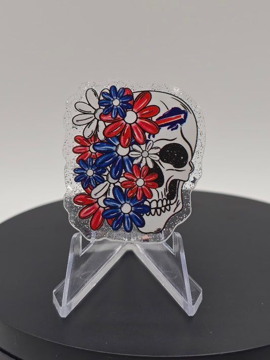 Acrylic Glitter Flatbacks - Bills Skull