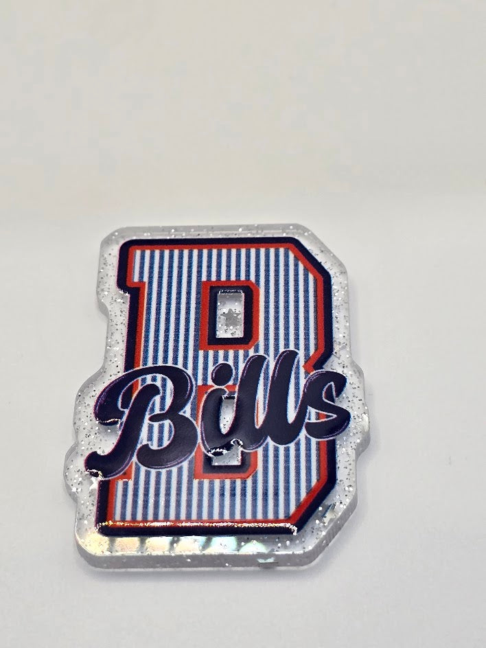 Acrylic Glitter Flatbacks - Buffalo Bills