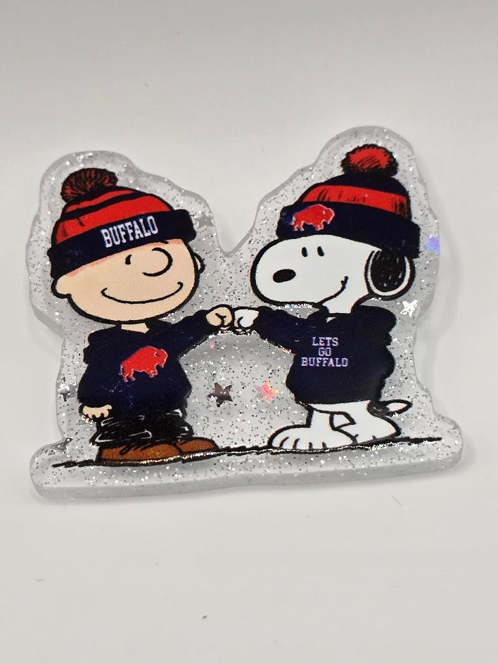 Acrylic Glitter Flatbacks - Charlie Brown Bills