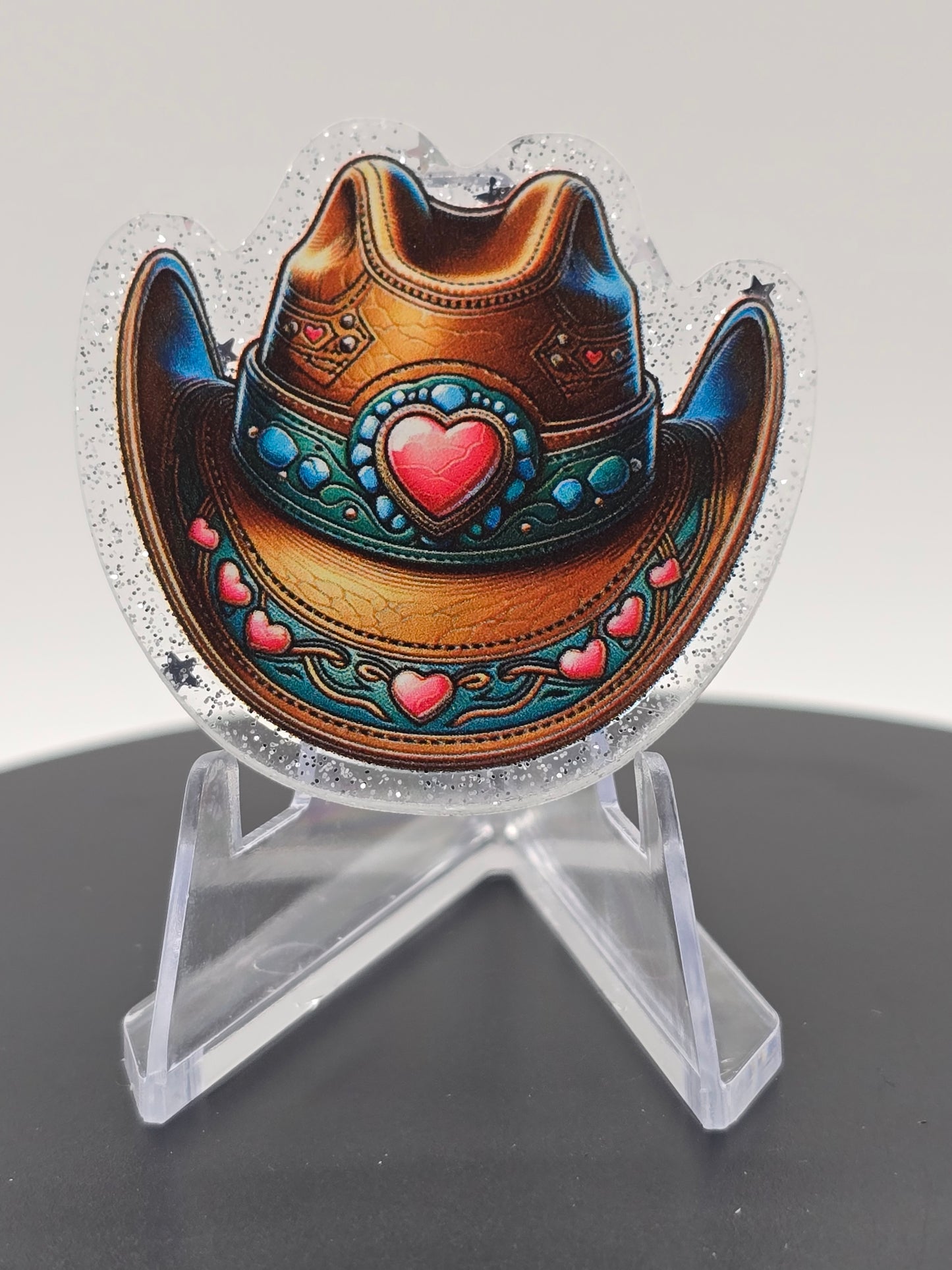 Acrylic Glitter Flatback-Cowboy Hat