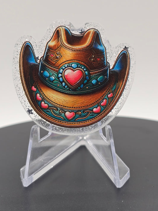 Acrylic Glitter Flatback-Cowboy Hat