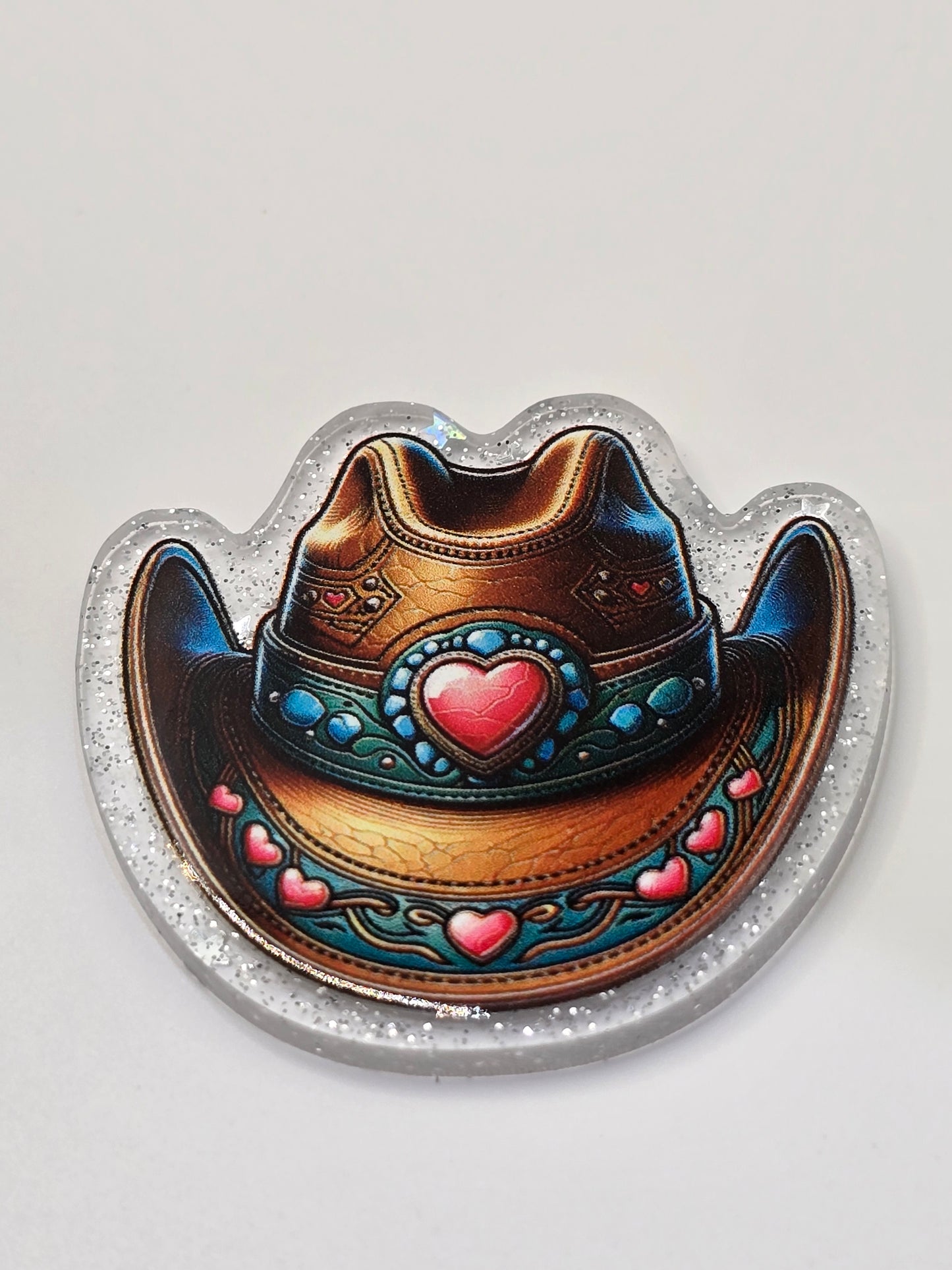 Acrylic Glitter Flatback-Cowboy Hat