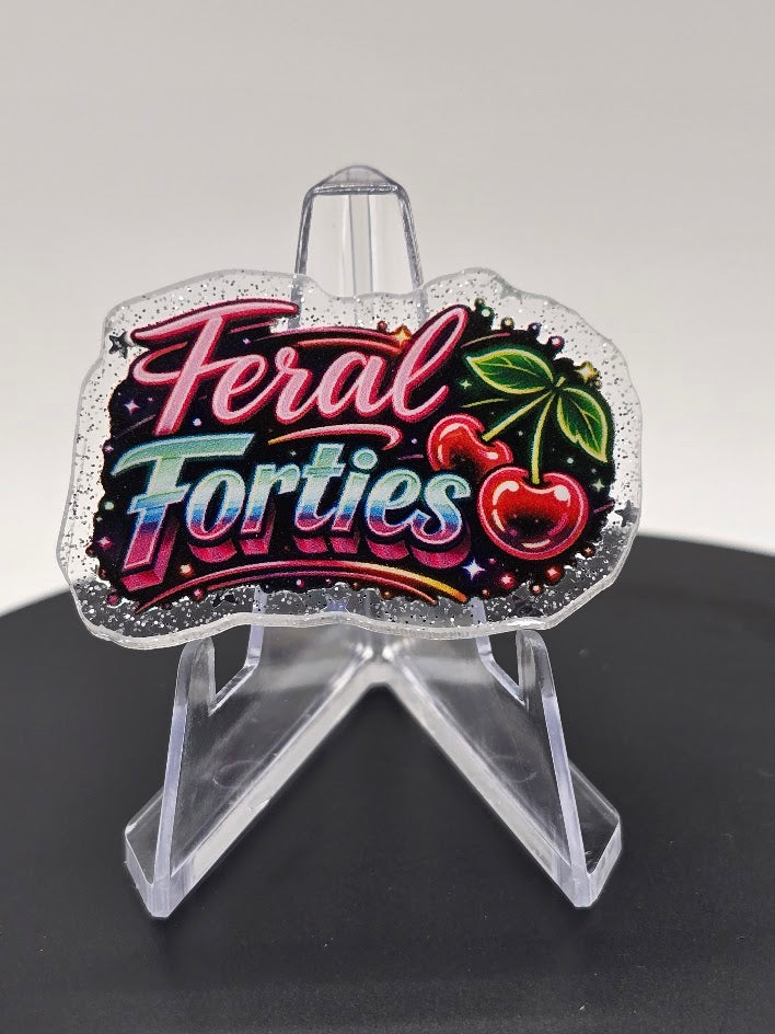 Acrylic Glitter Flatback- Feral Forties