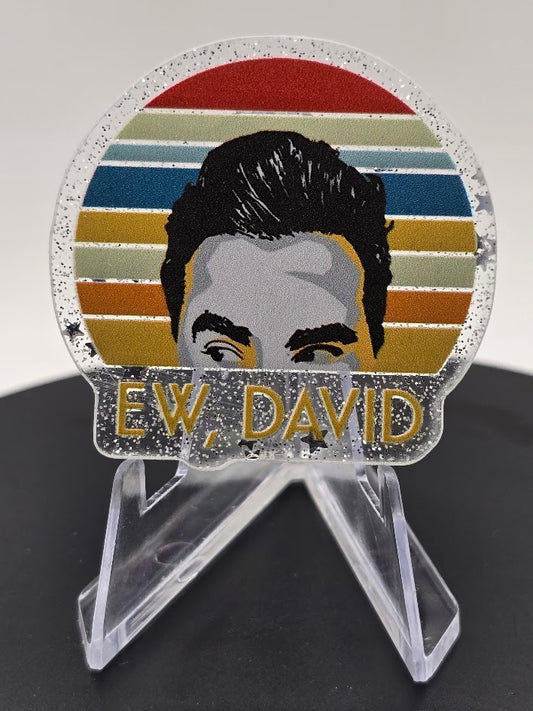 Acrylic Glitter Flatback- Ew, David