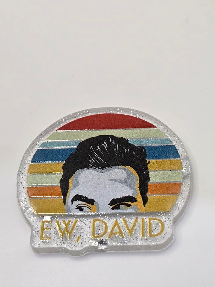Acrylic Glitter Flatback- Ew, David