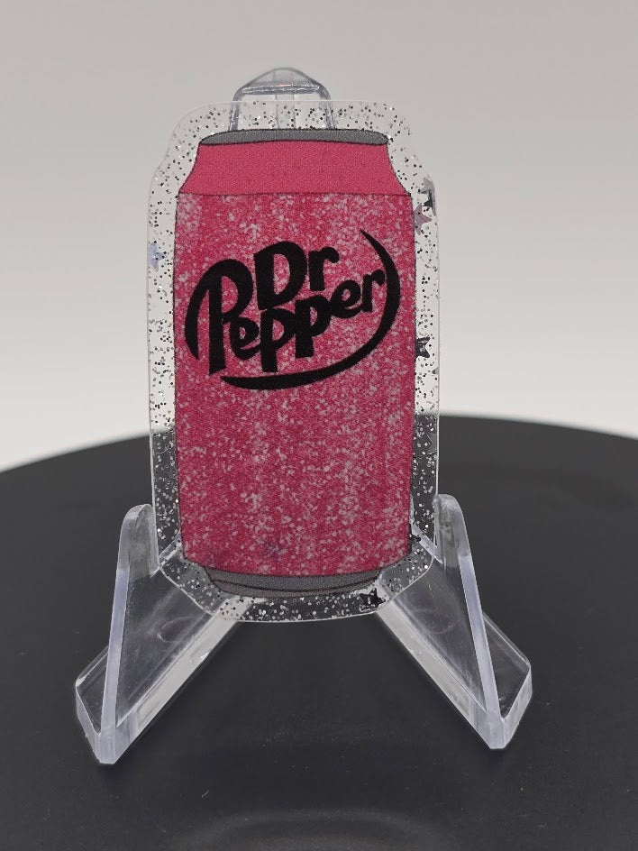 Acrylic Glitter Flatback -Pink Dr Pepper