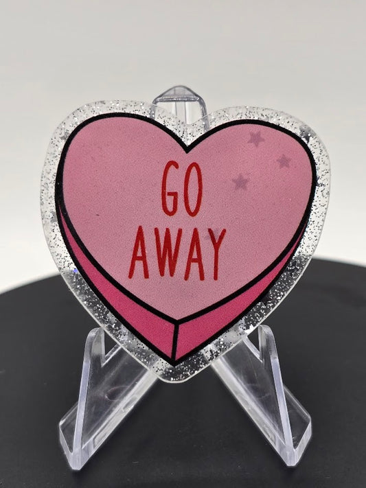 Acrylic Glitter Flatback - Go Away