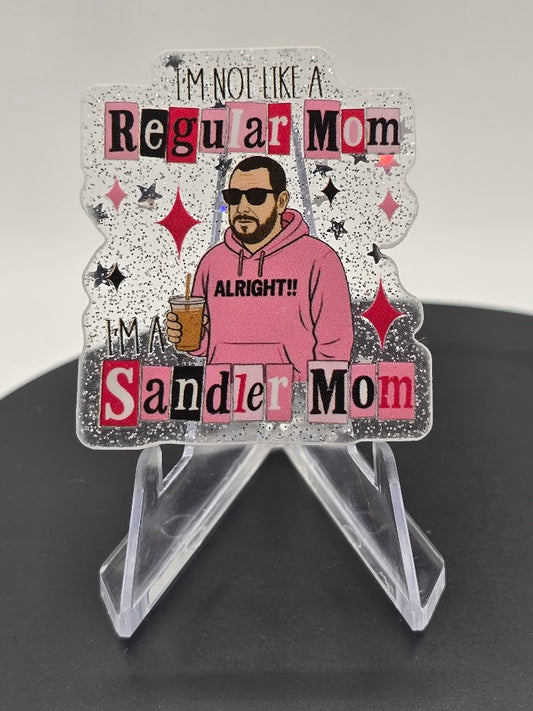 Acrylic Glitter Flatback - I'm A Sandler Mom