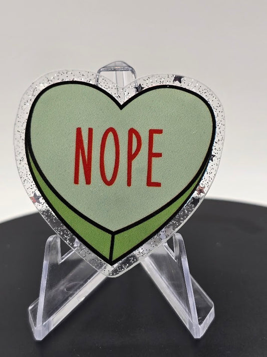 Acrylic Glitter Flatback - Nope