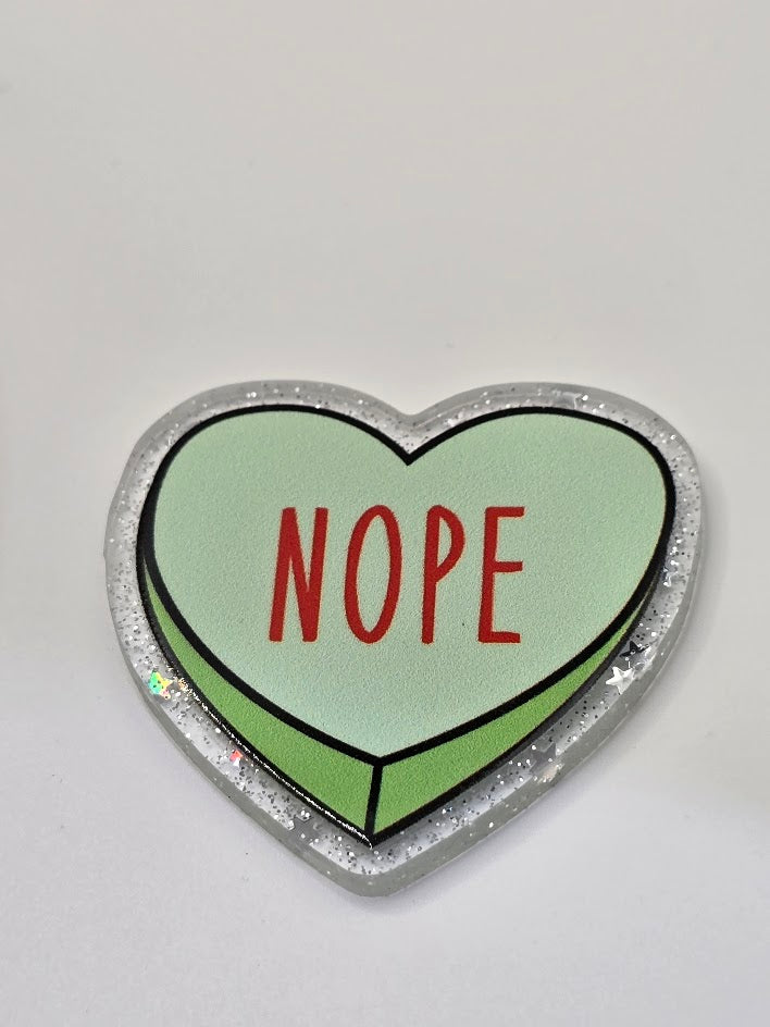 Acrylic Glitter Flatback - Nope