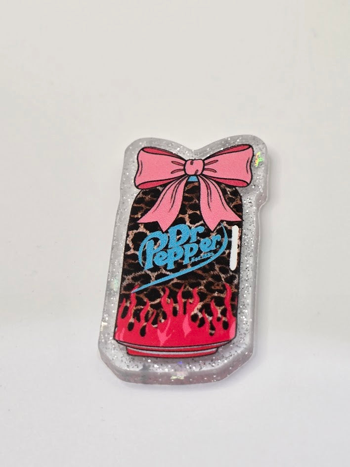 Acrylic Glitter Flatback - Girly Dr Pepper