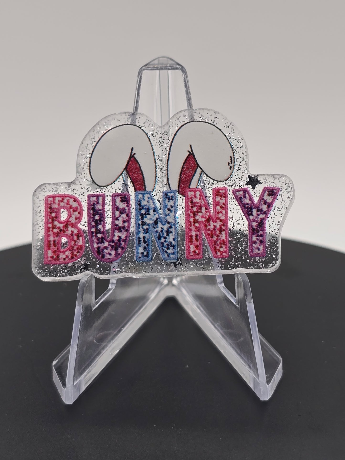 Acrylic Glitter Flatback -Bunny