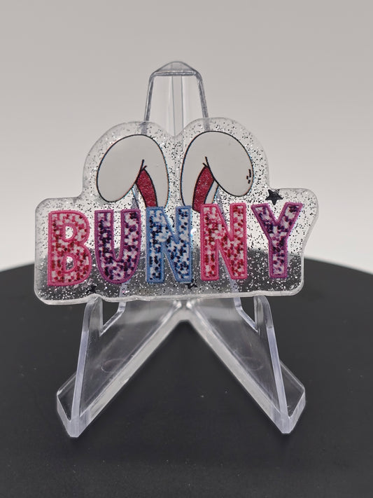Acrylic Glitter Flatback -Bunny