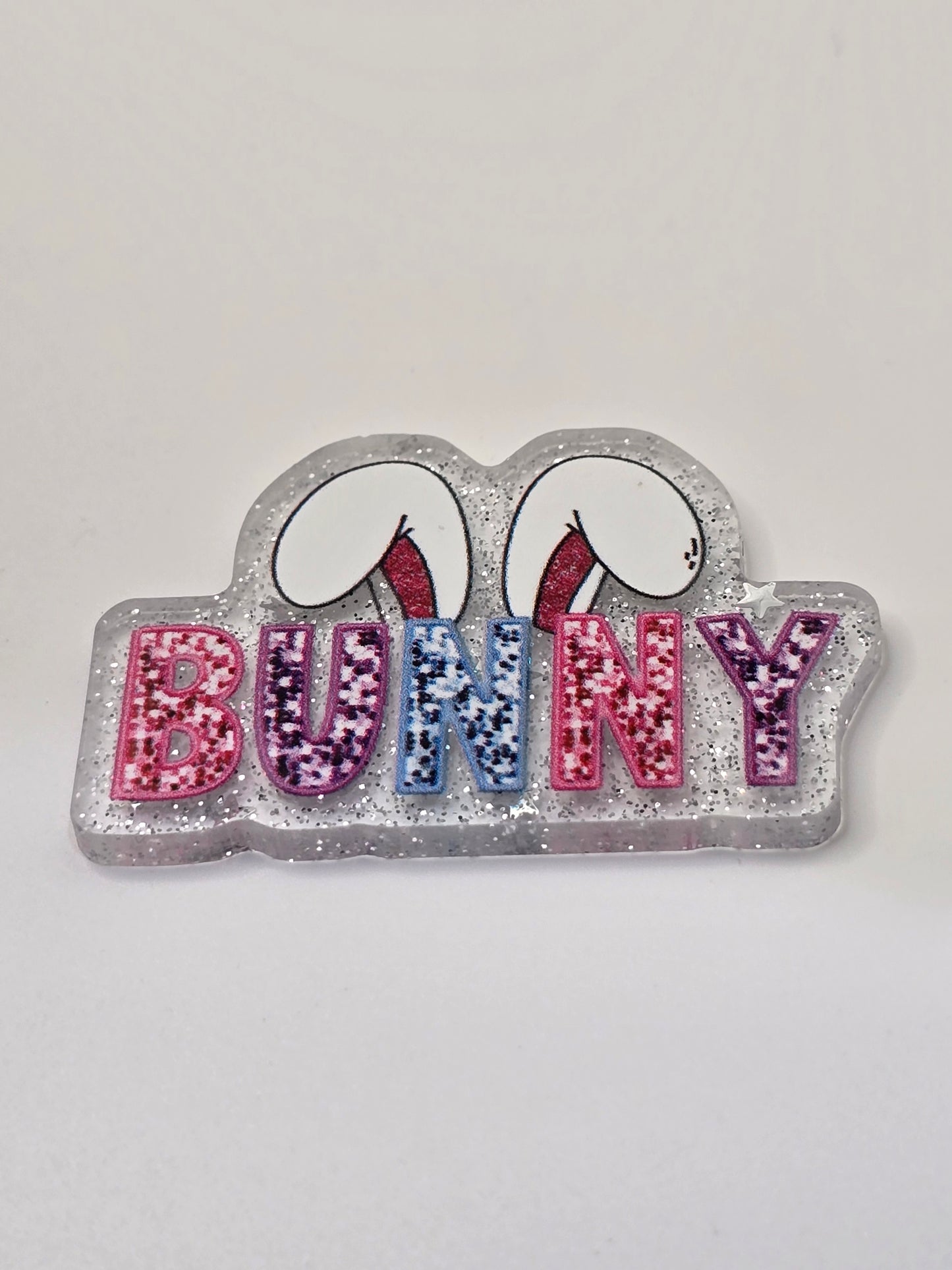 Acrylic Glitter Flatback -Bunny