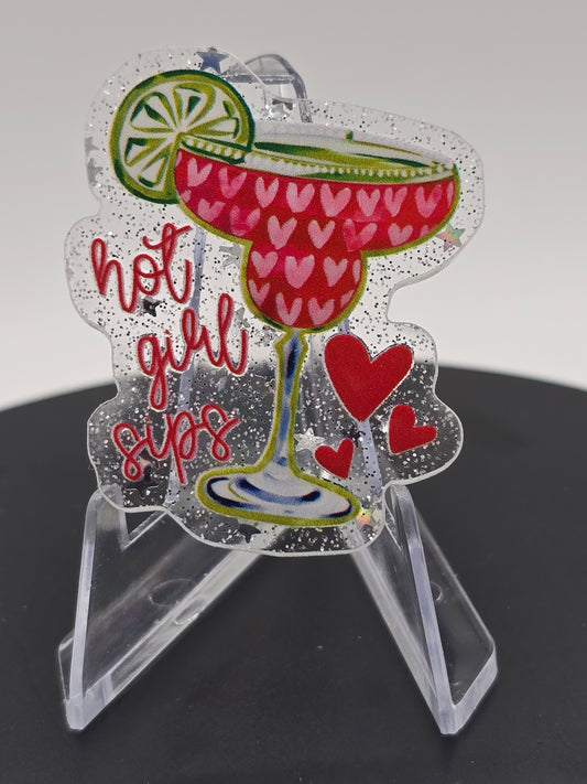 Acrylic Glitter Flatback - Hot Girl Sips