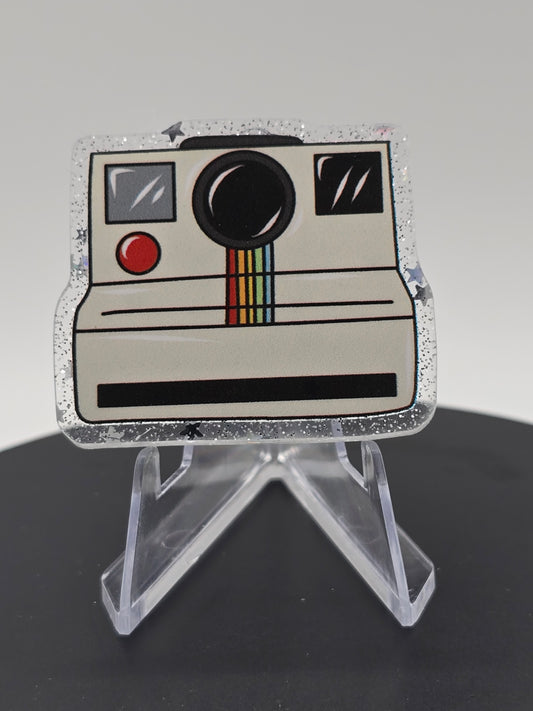Acrylic Glitter Flatback -Camera