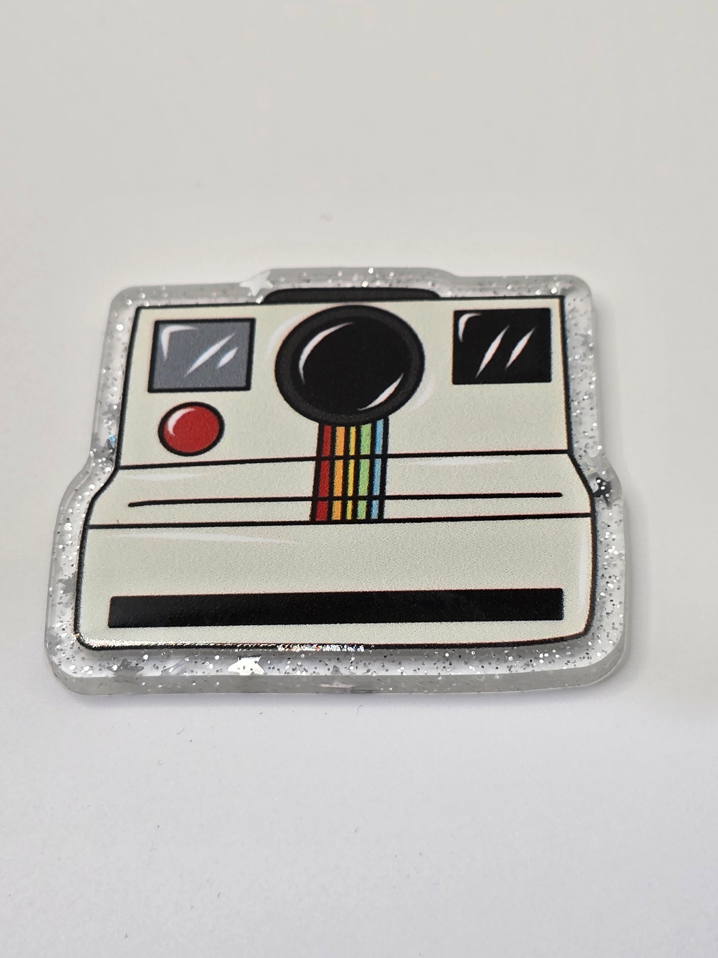 Acrylic Glitter Flatback -Camera