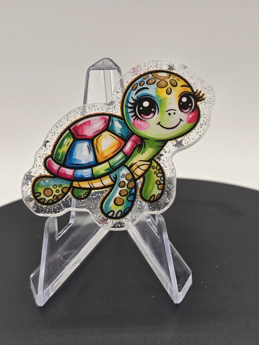 Acrylic Glitter Flatback -Sea Turtle