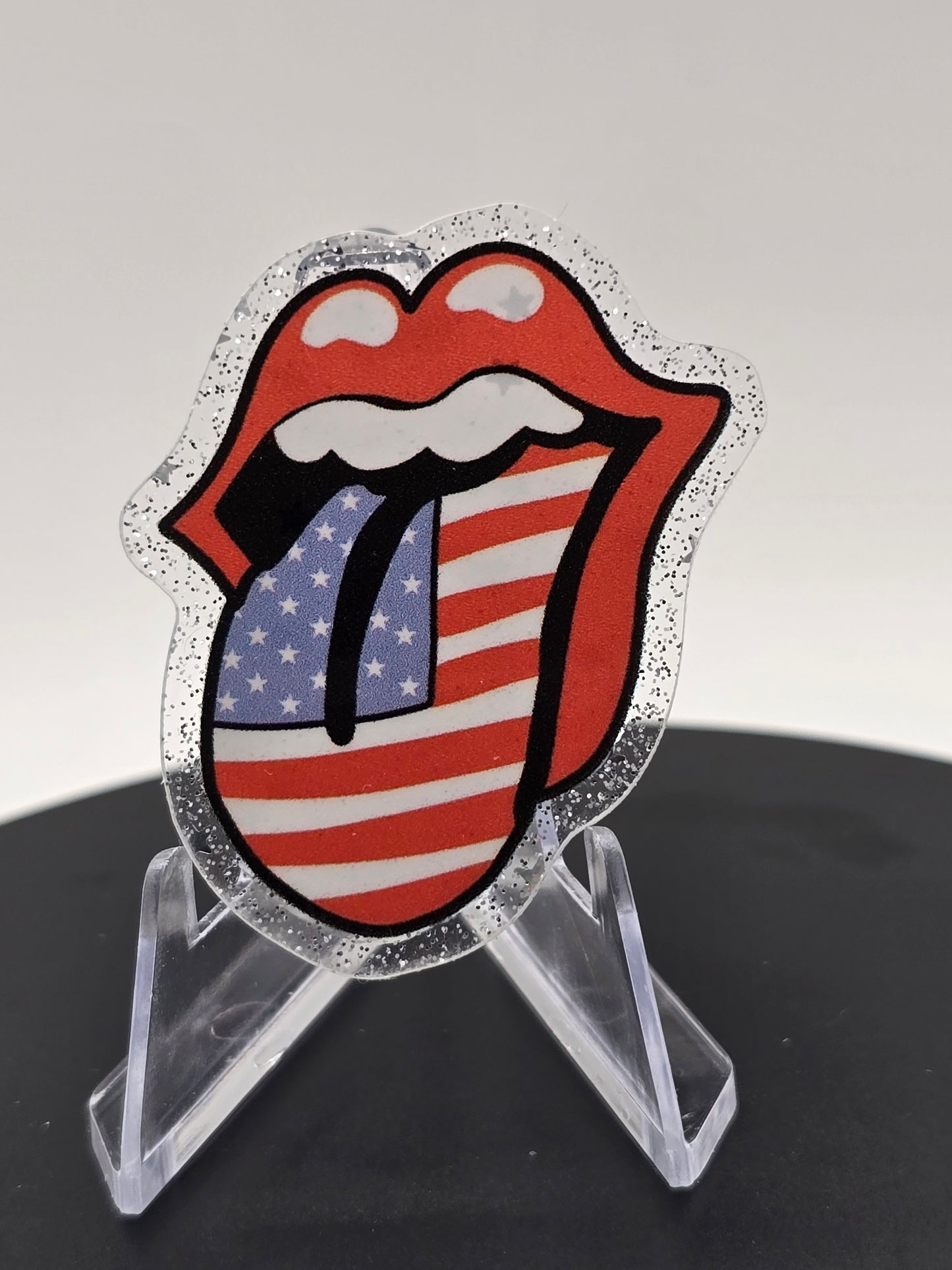 Acrylic Glitter Flatback -American Tongue