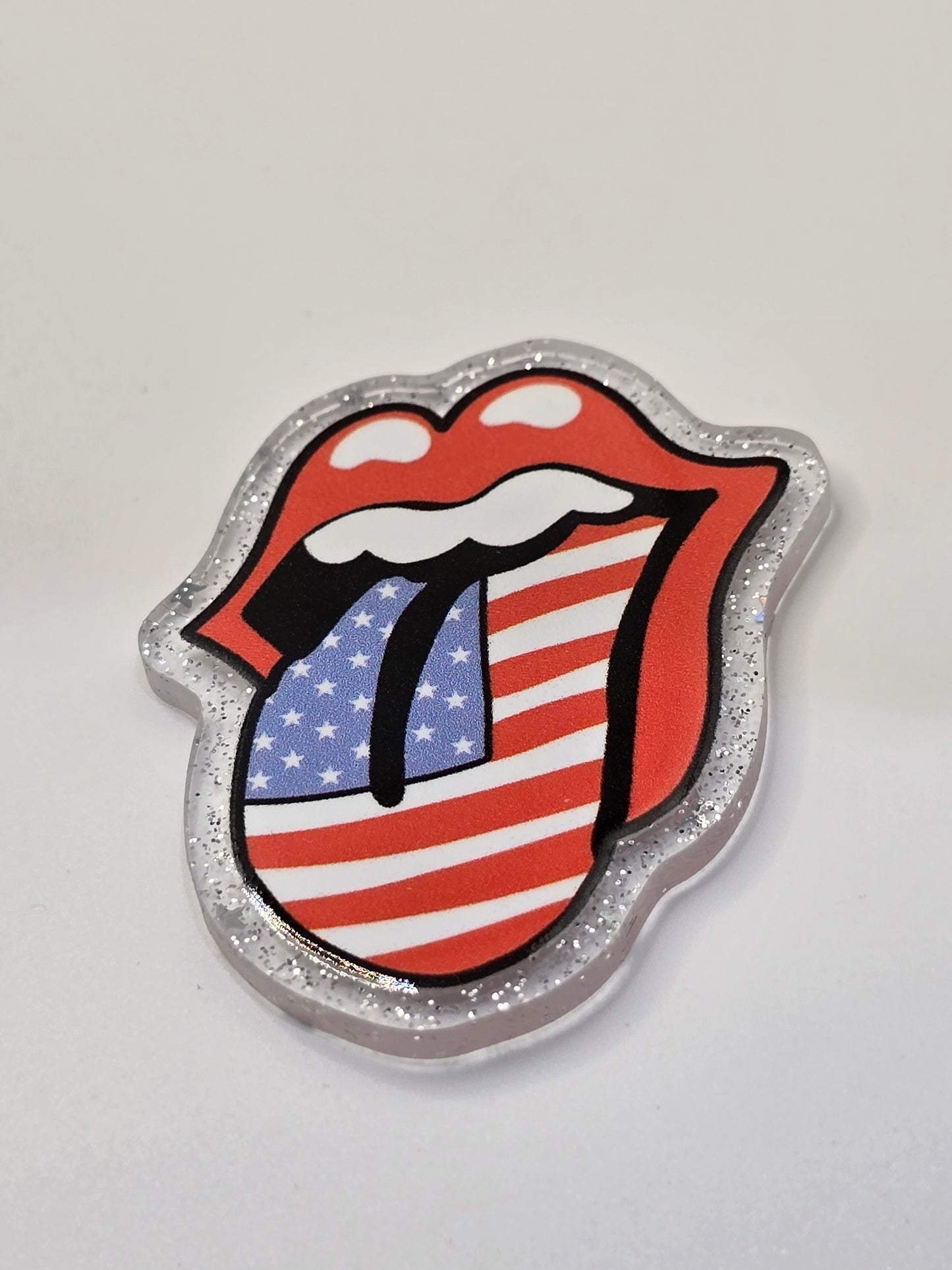 Acrylic Glitter Flatback -American Tongue