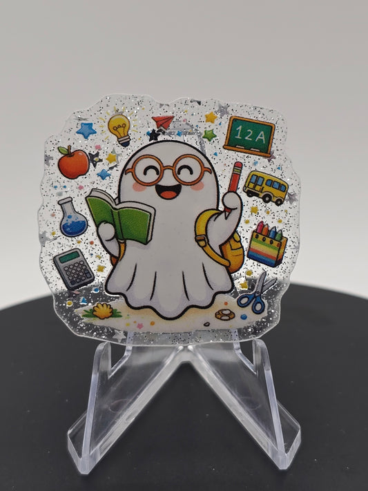 Acrylic Glitter Flatback-Education Ghosty