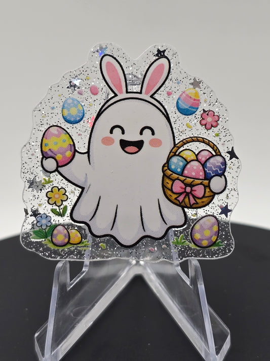 Acrylic Glitter Flatback-Easter Ghosty