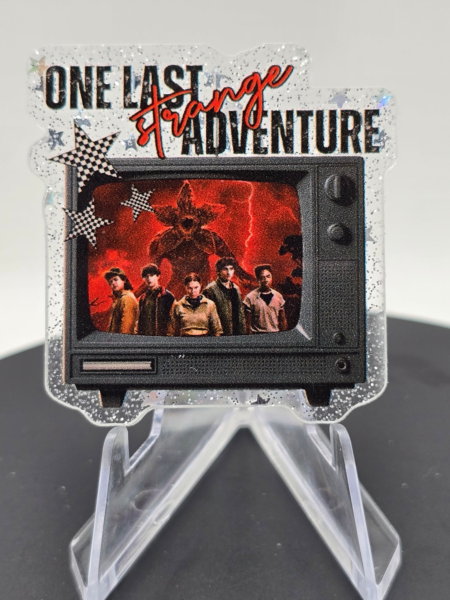 Acrylic Glitter Flatback -One Last Adventure in the Upside Down