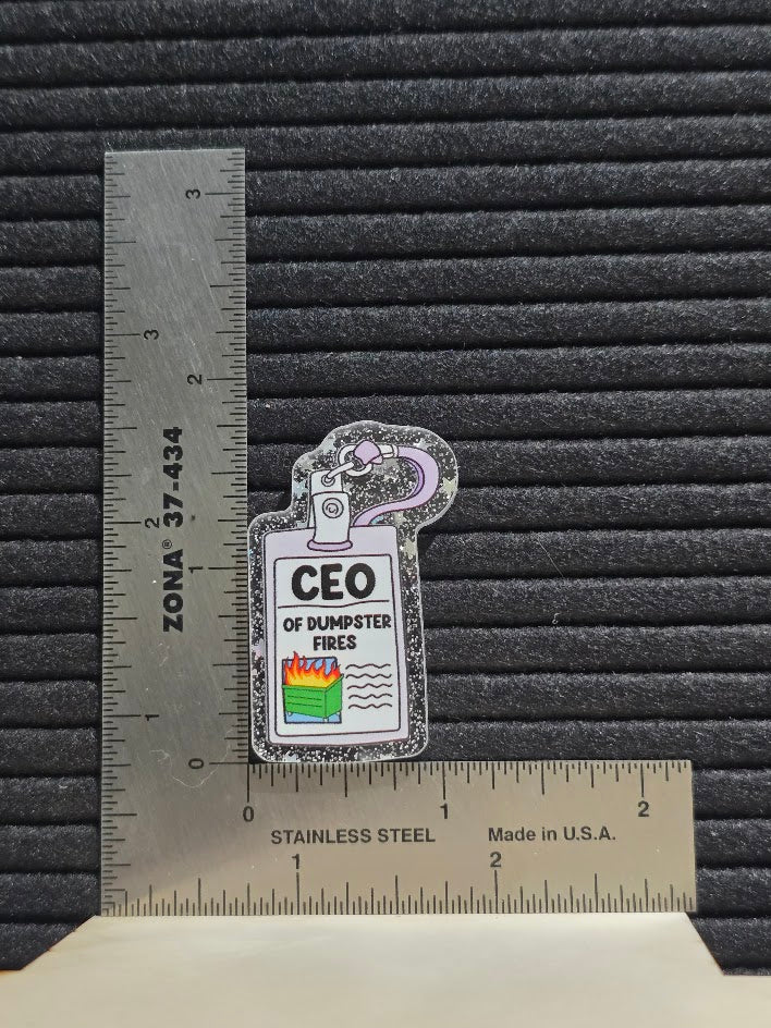 Acrylic Glitter Flatback- CEO of Dumpster Fires