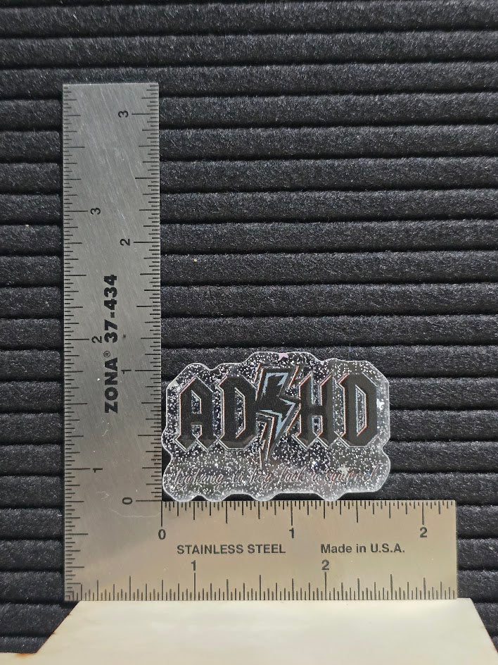 Acrylic Glitter Flatback- ADHD Highway to Hey Look Squirrel