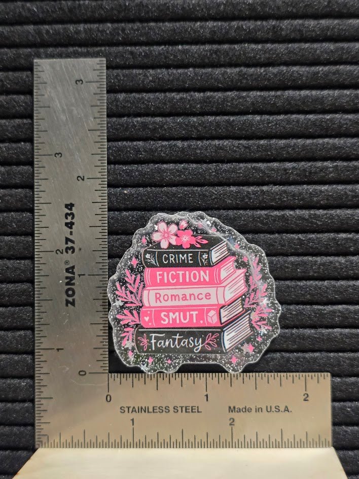 Acrylic Glitter Flatback-Book Stack