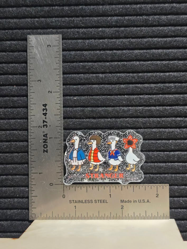 Acrylic Glitter Flatback- Just A Stranger Goose