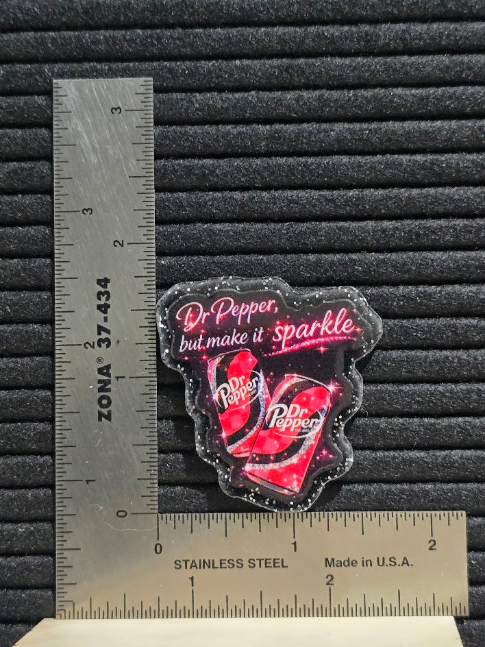 Acrylic Glitter Flatback- Dr. Pepper But Make It Sparkle